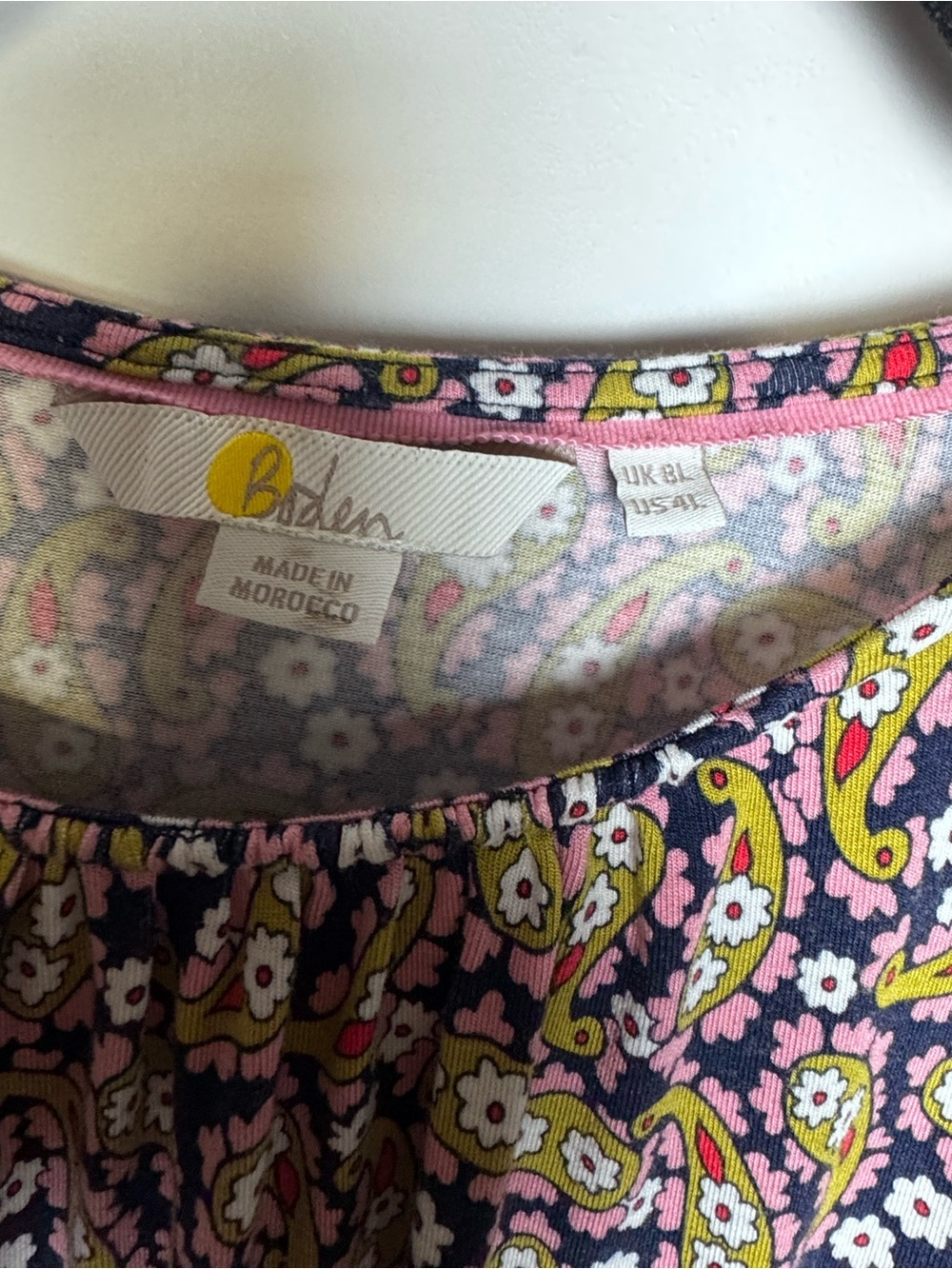 BODEN Paisley Print Ruffle Jersey Midi Dress Citronelle Multi 4L - Picture 7 of 12